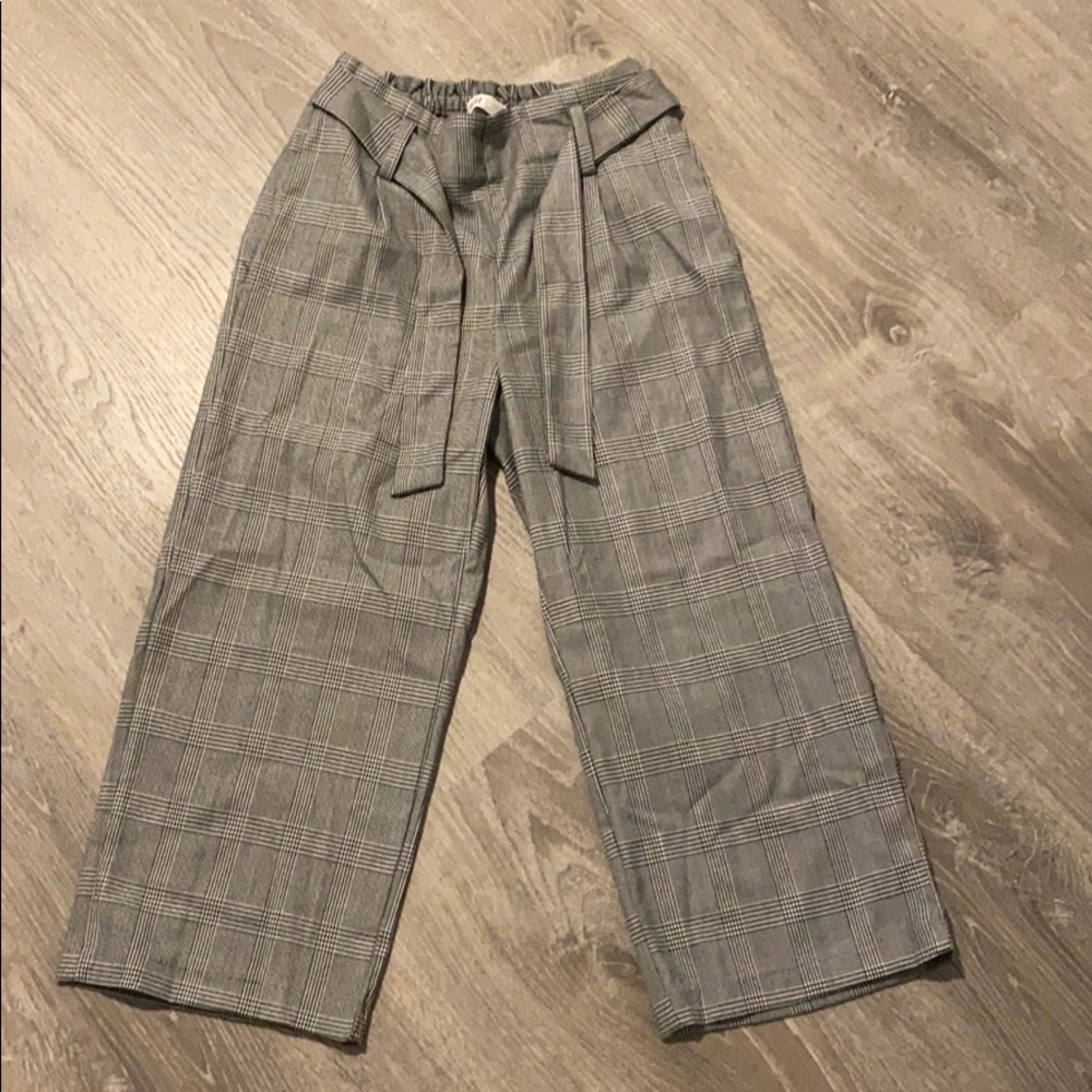 black and white plaid pants